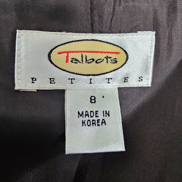 Talbots Velvet Blazer Womens 8P Black Red Paisley Silk Blend Lined Party Jacket - Picture 7 of 12